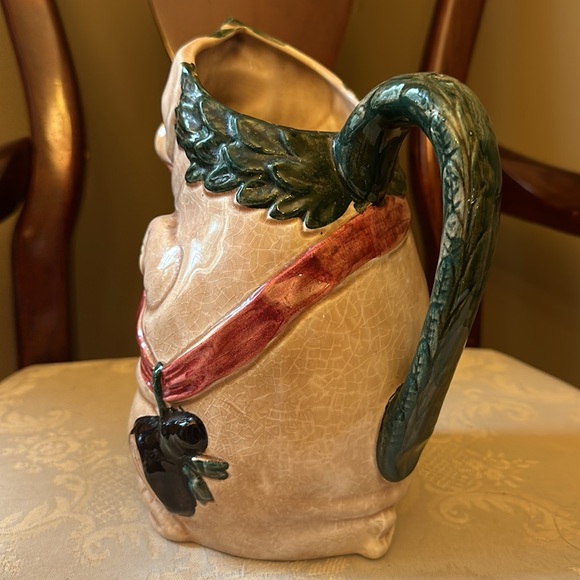 Majolica Orchies C2 antique ceramic pig pitcher, wine jug, made in France - Picture 8 of 13